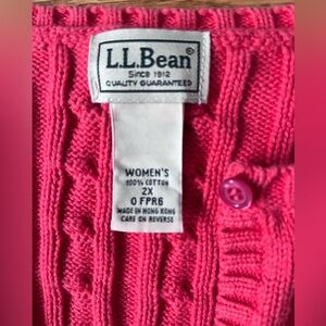 L.L. Bean Woman’s Pumpkin Orange Cable Knit  Cardigan Sweater Sz 2X